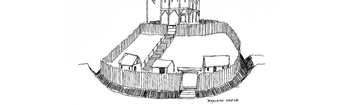 Rayleigh Castle - sketch by Graham Larwood