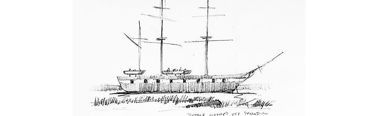 HMS Beagle - sketch by Graham Larwood